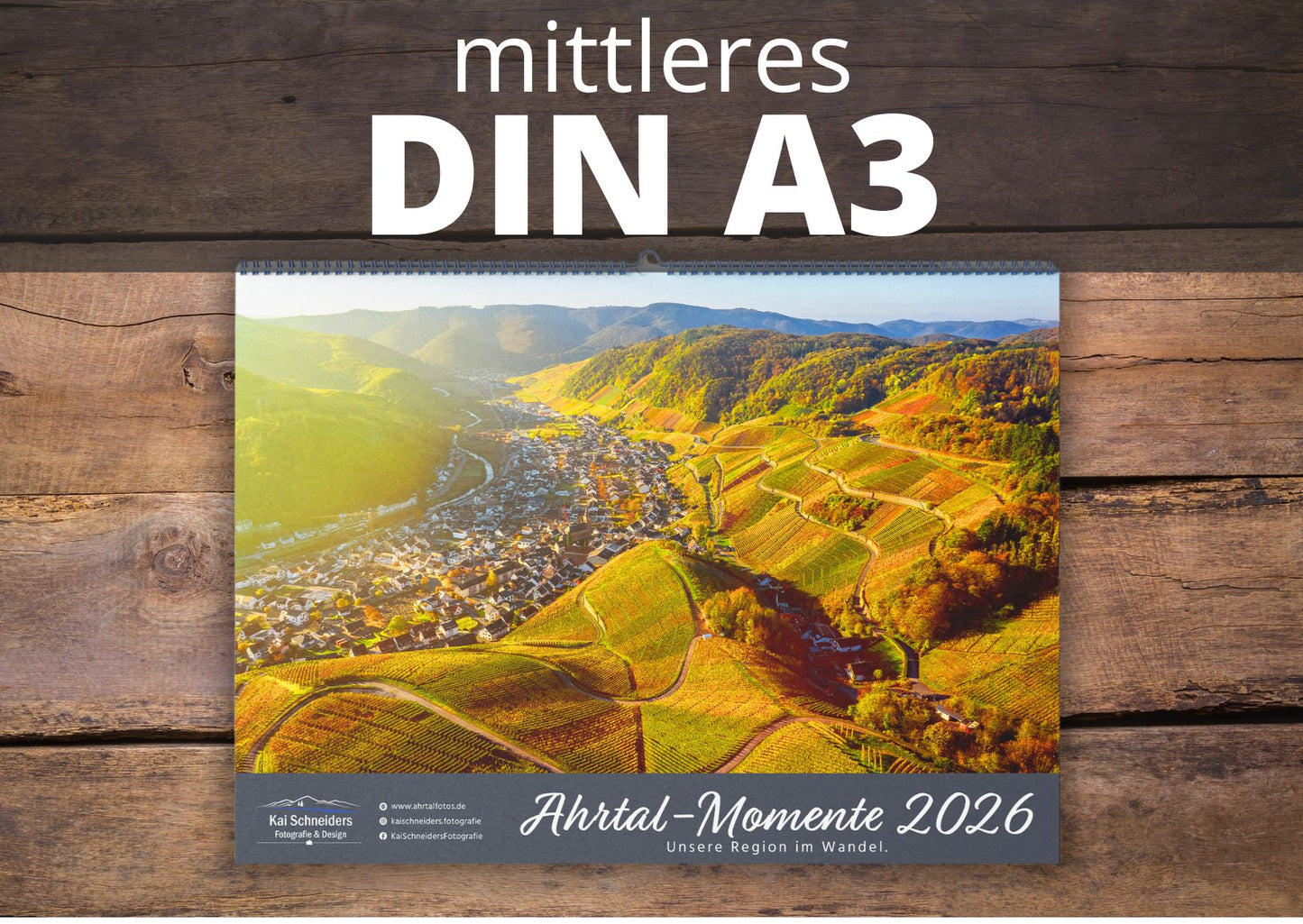 Monatskalender "Ahrtal Momente" 2026 - mittleres A3 Format