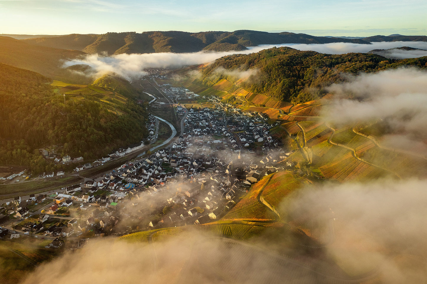 Dernau im Herbstnebel