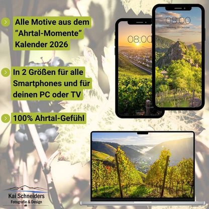 Wallpaper für Smartphone und PC "Ahrtal-Momente 2026" - Sofort-Download!