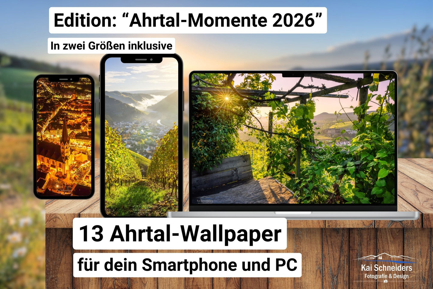 Wallpaper für Smartphone und PC "Ahrtal-Momente 2026" - Sofort-Download!