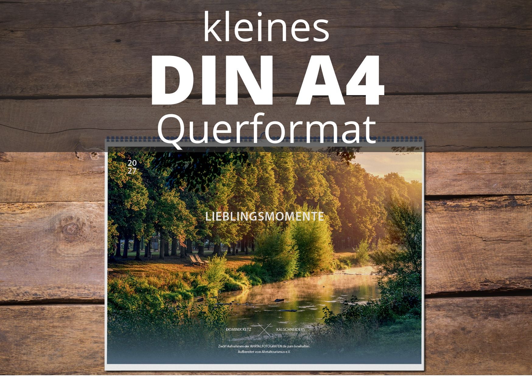 Kalender "Lieblingsmomente im Ahrtal" 2027 - Querformat, kleines A4 Format